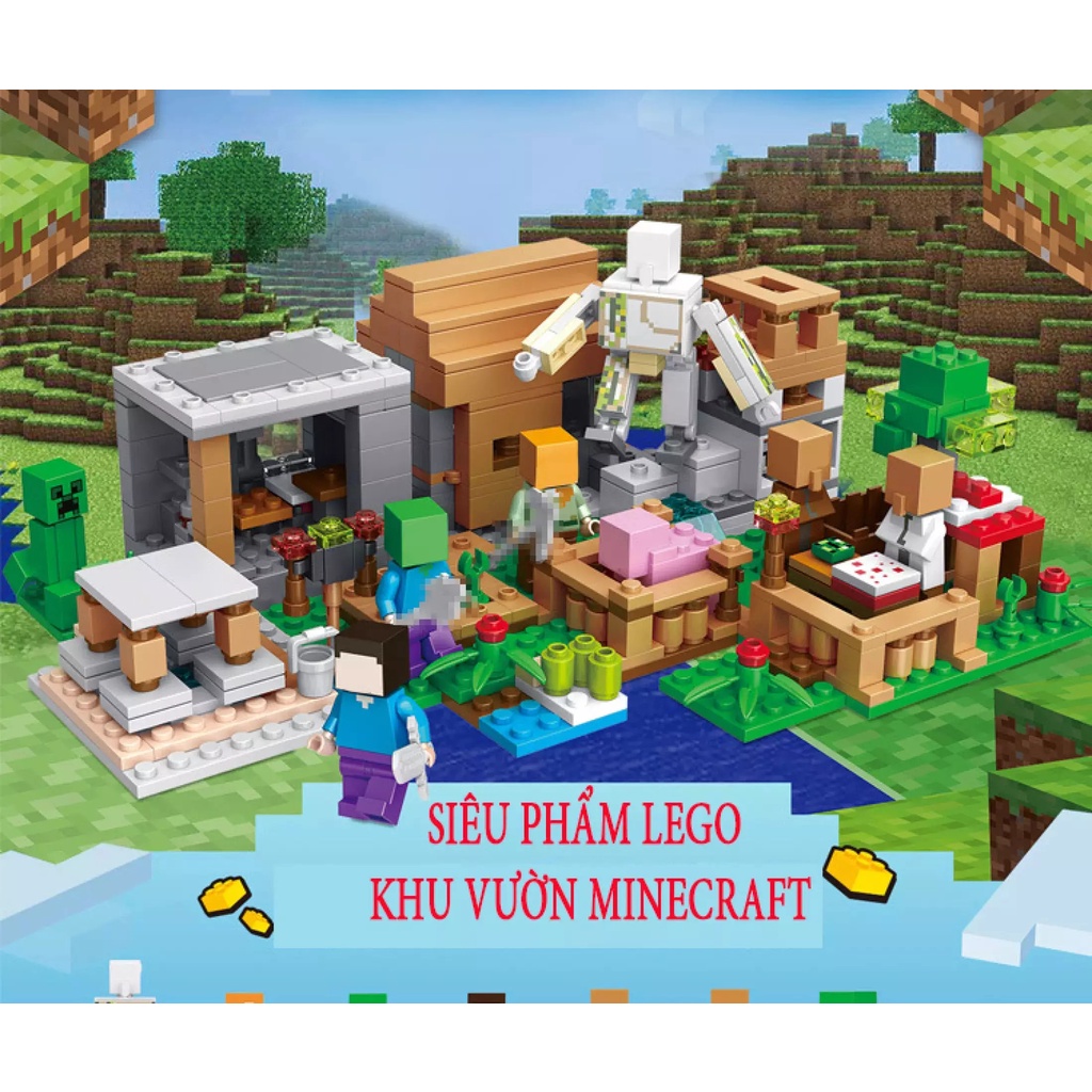 [LEGO MINERCRAF] Le Go Giá Rẻ Đồ Chơi Lắp Ráp Sơn Trang Giúp Bé Tăng Cường Sự Kiên Trì, Sáng Tạo, Bộ 590 Chi Tiết