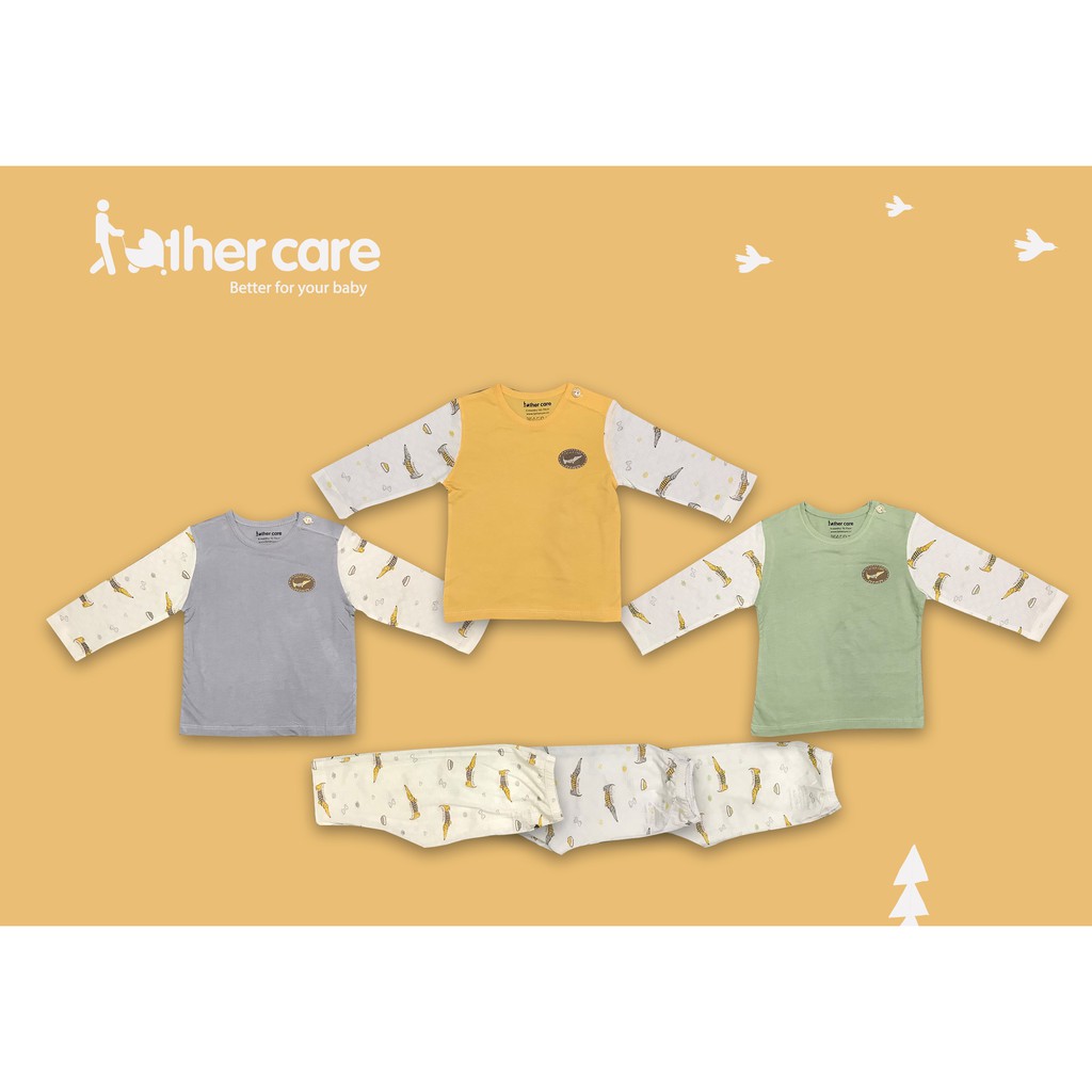 Bộ Quần áo trẻ em FatherCare Cài vai Lửng - Chó (Trơn - Họa tiết) FC414