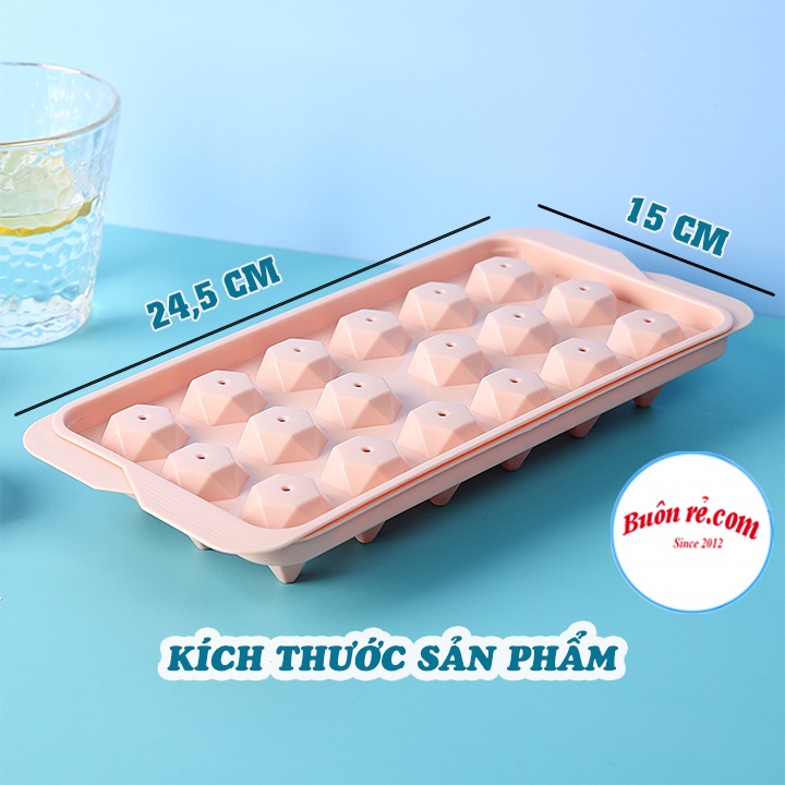 Khay đá tròn 15 viên Việt Nhật 6979 có nắp đậy, vỉ đá làm thạch hình tròn cute cho bé - 01573