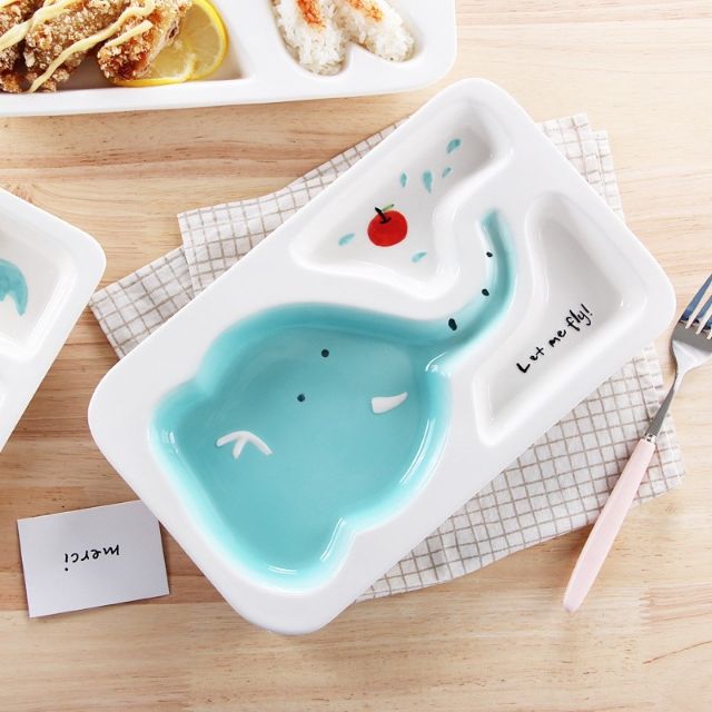 Khay sứ ăn dặm cho bé hình thú