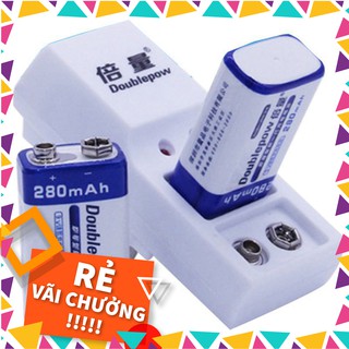 Bộ sạc 9v double pow tặng kèm 2 pin 9v dung lượng 280mah