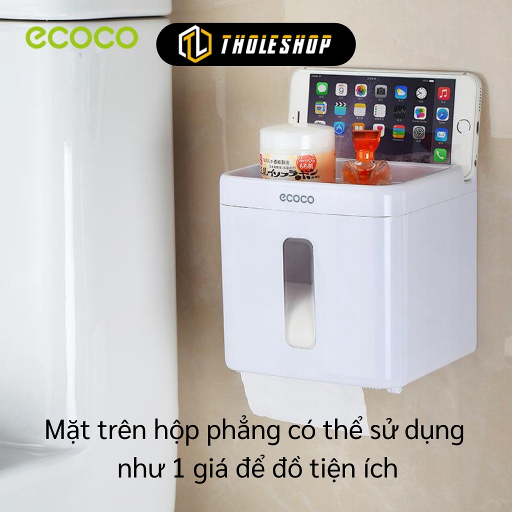 Hộp Đựng Giấy Vệ Sinh - Hộp Đựng Giấy Dán Tường Ecoco Đa Năng Để Đồ Dùng, Điện Thoại 8263