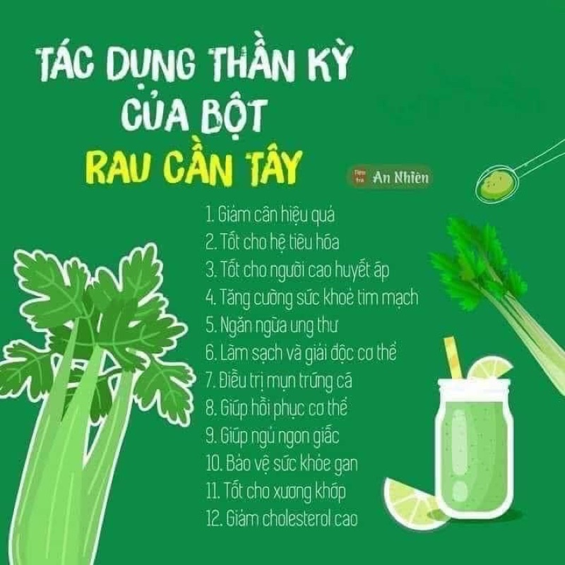Bột cần tây sấy lạnh 500gr giảm cân tốt nhất