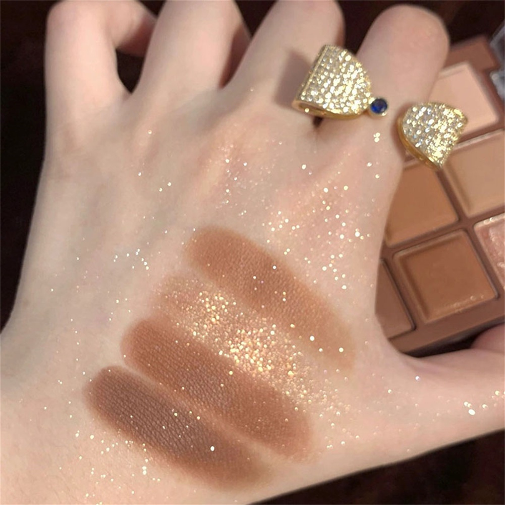 DIKALU 9 Màu Lấp Lánh Matte Eyeshadow Palette Bền Đẹp Long Lanh Nude Sắc Tố Trung Lập Phấn Mắt Trang Điểm Cho Đôi Mắt