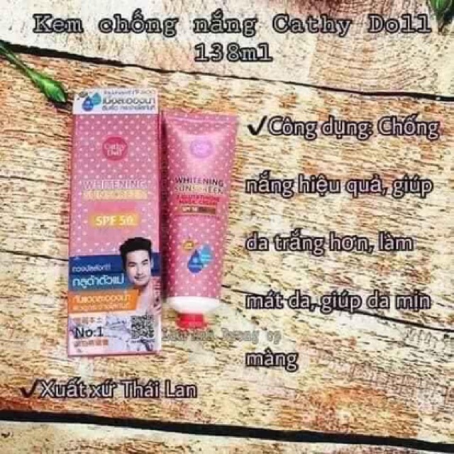 Kem Chống Nắng Trắng Da Dạng Hơi Sương Cathy Doll Whitening Sunscreen L-Glutathione Magic Cream SPF50 PA+++