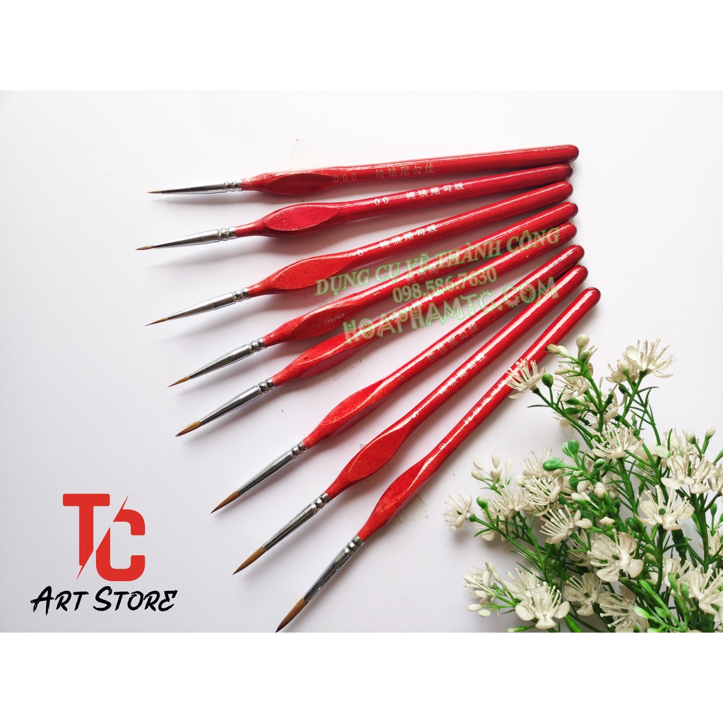 Bộ 9 Cây cọ tỉa, đi nét ( Cọ 3 cạnh)