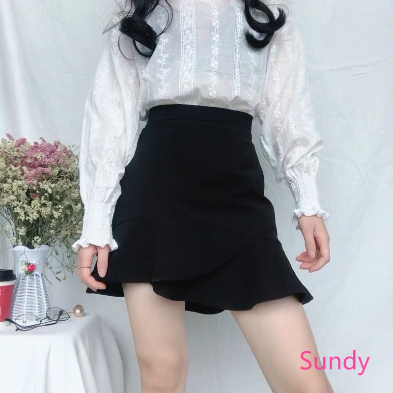 Chân Váy Đuôi Cá Lưng Cao Thiết Kế Dáng Chữ A Cho Nữ