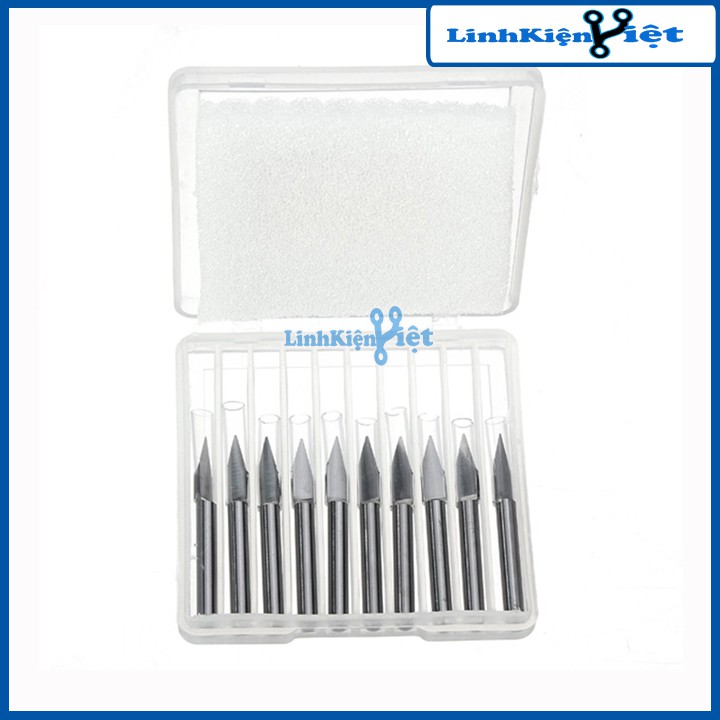 Bộ 10 Mũi Phay Vbit 30 Độ - 3MM