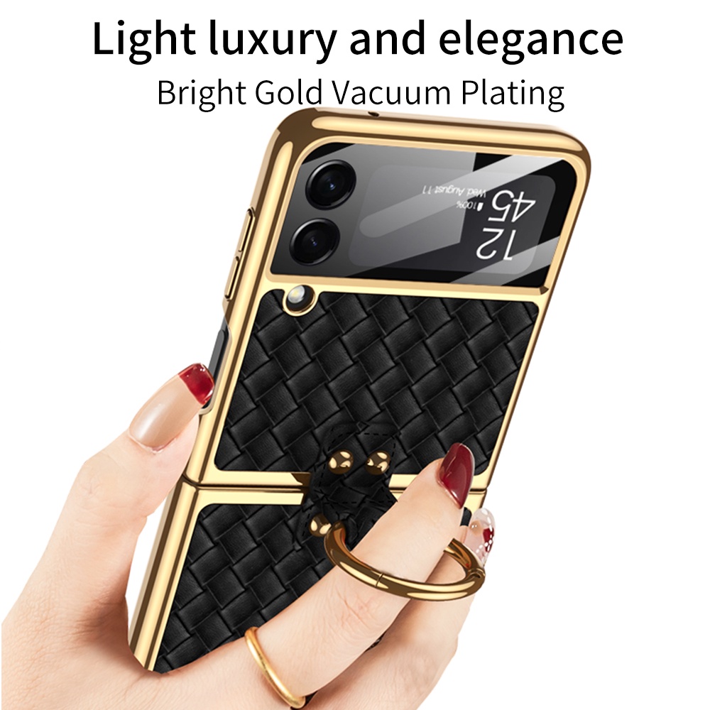 Ốp Điện Thoại Kính Cường Lực Mạ Điện Cho samsung galaxy z flip 3 z flip 4 5g galaxy z flip 5 z flip