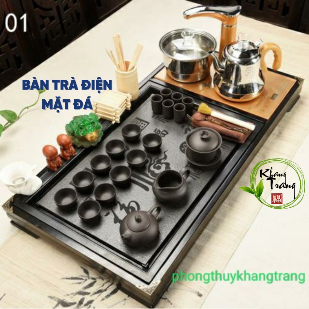 Bàn trà điện mặt đá ⚡ CAO CẤP ⚡ Bàn trà điện thác nước+ tặng kèm lọ tăm gỗ