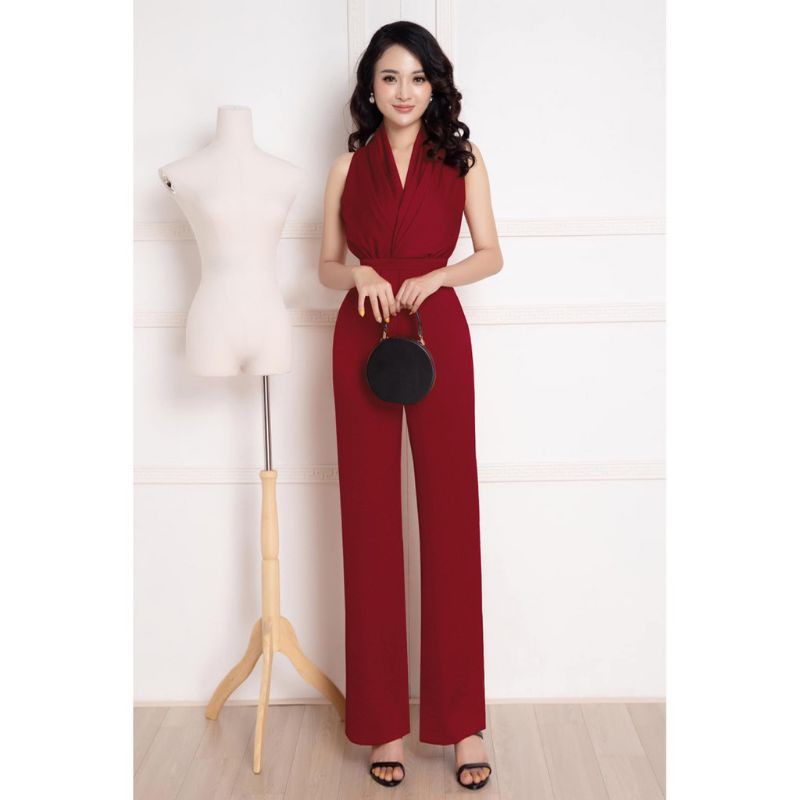 Jumpsuit suông nhún eo