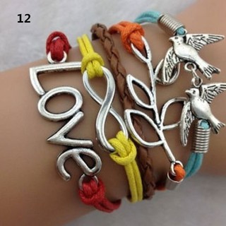 Vòng Tay Da Mặt Charm Bạc