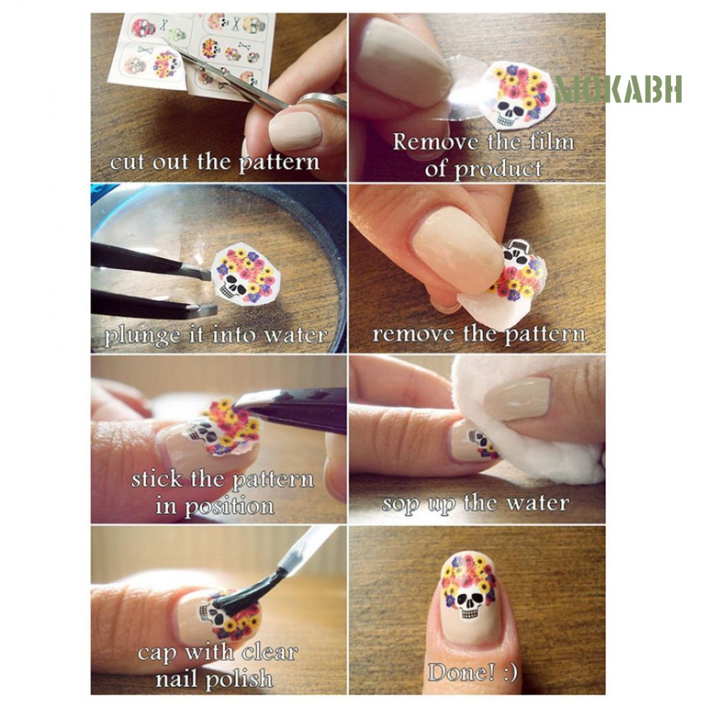 Sticker Dán Móng Họa Tiết Hoa 3D DIY Tiện Dụng