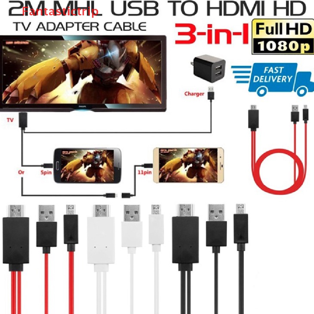 Cáp Chuyển Đổi Micro USB Sang HDMI 1080P HD TV Dài 2m Mới 2020 Cho Điện Thoại Android