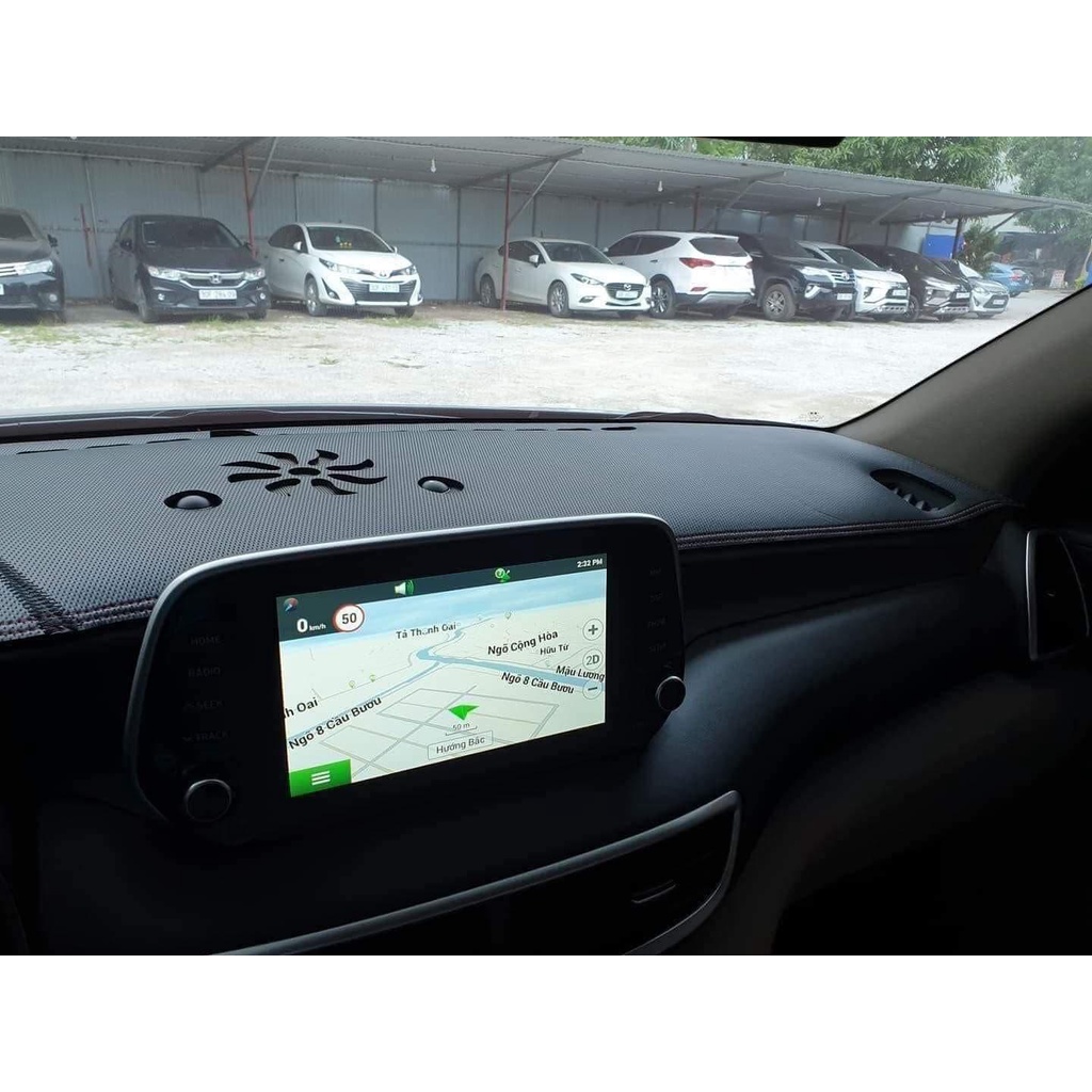 Thảm taplo TUCSON bằng Da Cacbon hoặc nhung lông Cừu 3 lớp