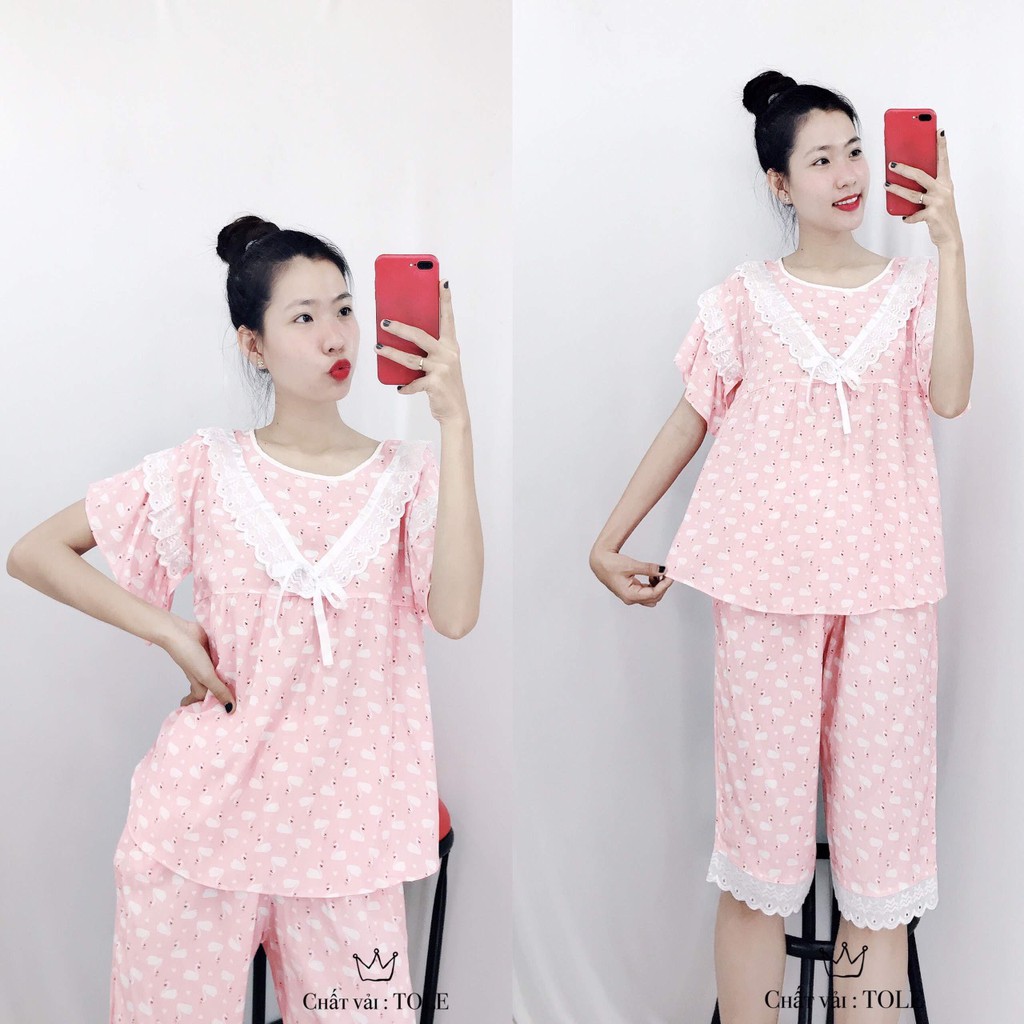 Đồ Ngủ Nữ Pijama Lụa Tole Lửng Mặc Nhà Cá Tính | BigBuy360 - bigbuy360.vn