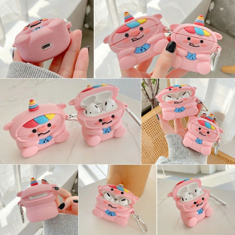 (Order 10 ngày) Case bảo vệ Airpods Pro/1/2 lợn hồng cosplay unicorn pastel chơi game