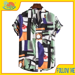 Hawaiian Flower series vegetable style high quality suit collar short sleeve shirt09
