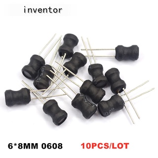 Bộ 10 công suất điện cảm cuộn cảm bằng đồng 6 * 8 MÉT 0608 hình chữ I 2.2UH 3.3UH 4.7UH 10UH 22UH 33UH 47UH 15UH 68UH