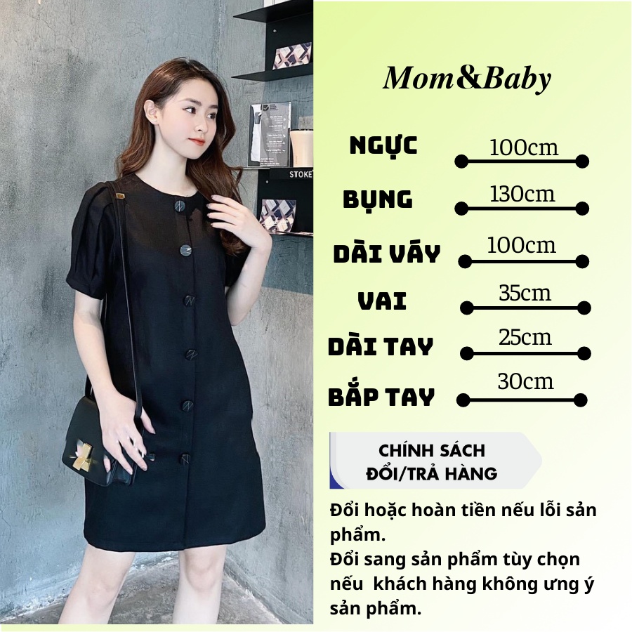 Váy bầu thời trang thiết kế xuông M170 chất lụa hàn châu freesize từ 45 đến 70kg