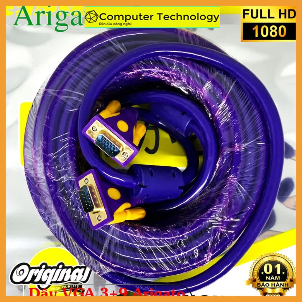Dây Vga, cáp tín hiệu vga 3+9 dài 30m arigato hàng chính hãng, tốc độ cao, chống nhiễu, hình ảnh sắc nét