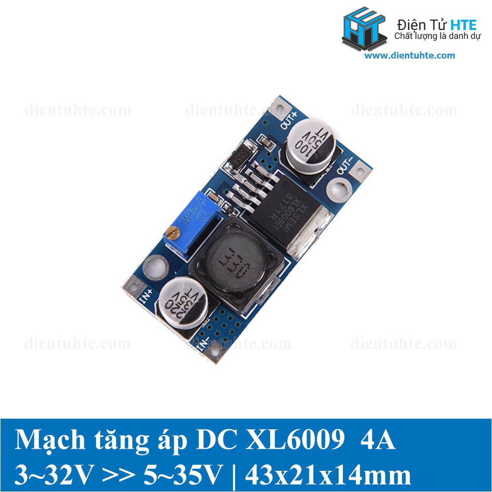 Mạch Tăng Áp DC-DC XL6009 dòng ra 4A ADJ [HTE-PLK-CN2]