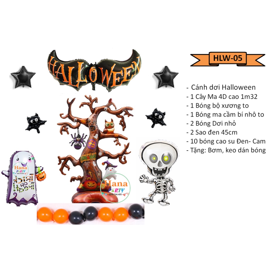 SET BONG BÓNG TRANG TRÍ HALLOWEEN HOT 2023  - Hana Party