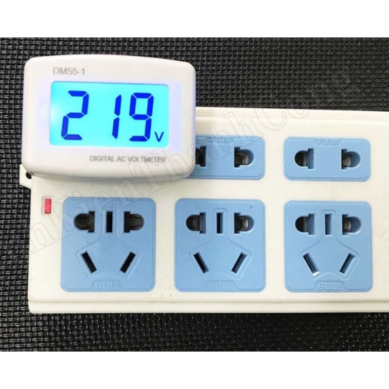 Đồng hồ đo điện áp 110V 220V DM55-1 AC 80-300V  màn hình LCD