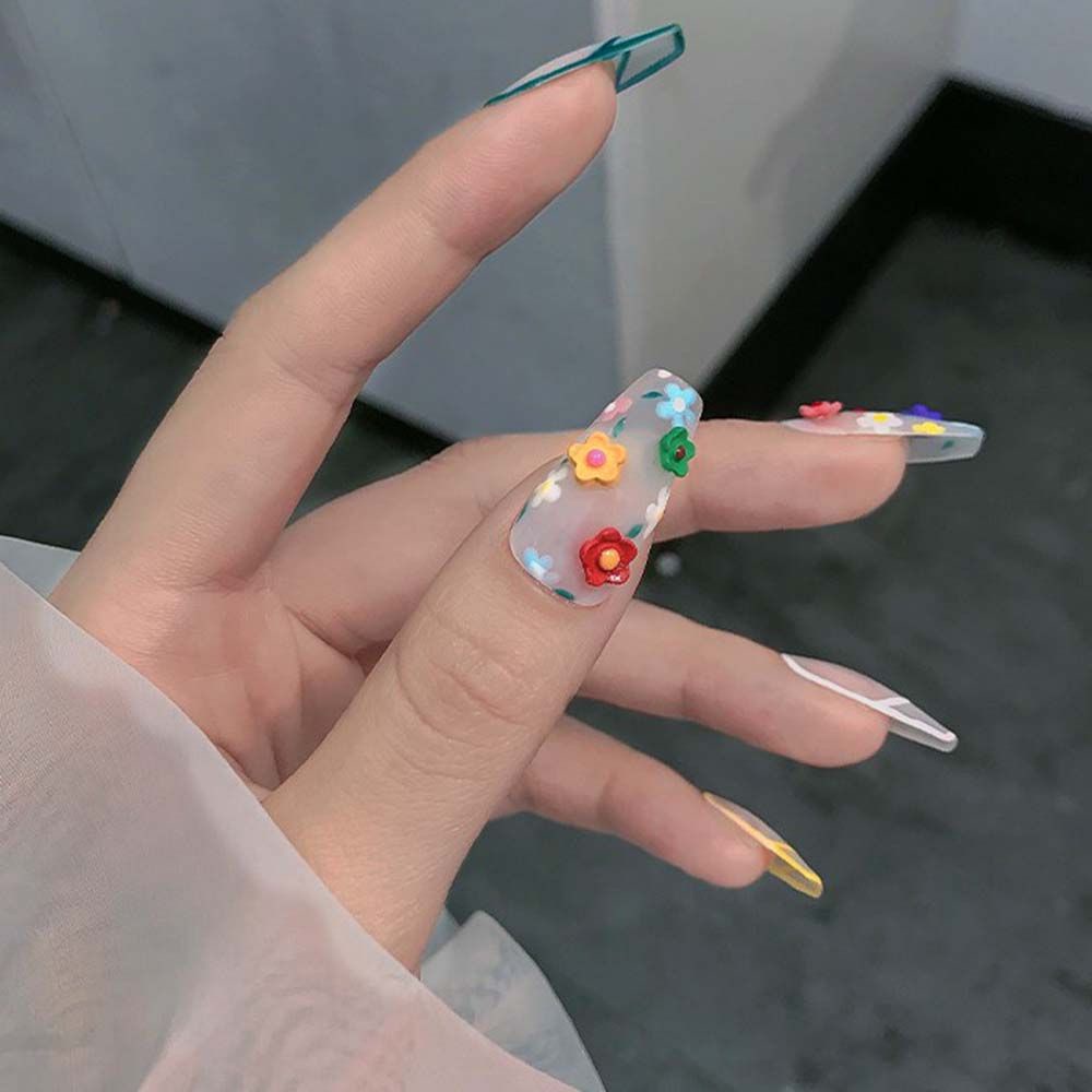 [Hàng mới về] Phụ kiện hình bông hoa 3D đa sắc màu ​trang trí móng nghệ thuật
