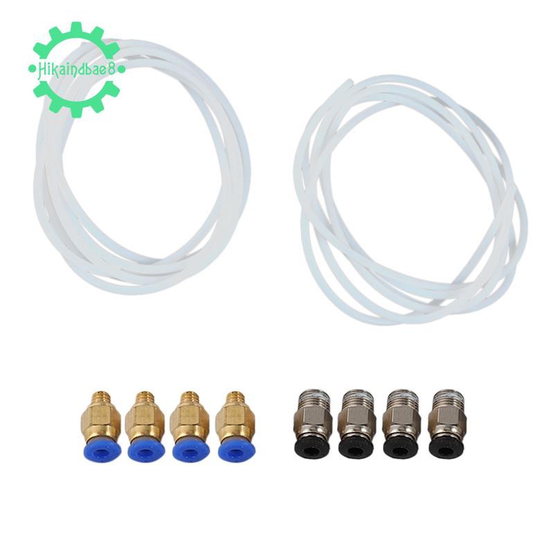 Set 2 Ống Thủy Lực Ptfe Ptfe (2M) Và 4 Đầu Nối Pc4-M6 1.75mm Cho Máy In 3d