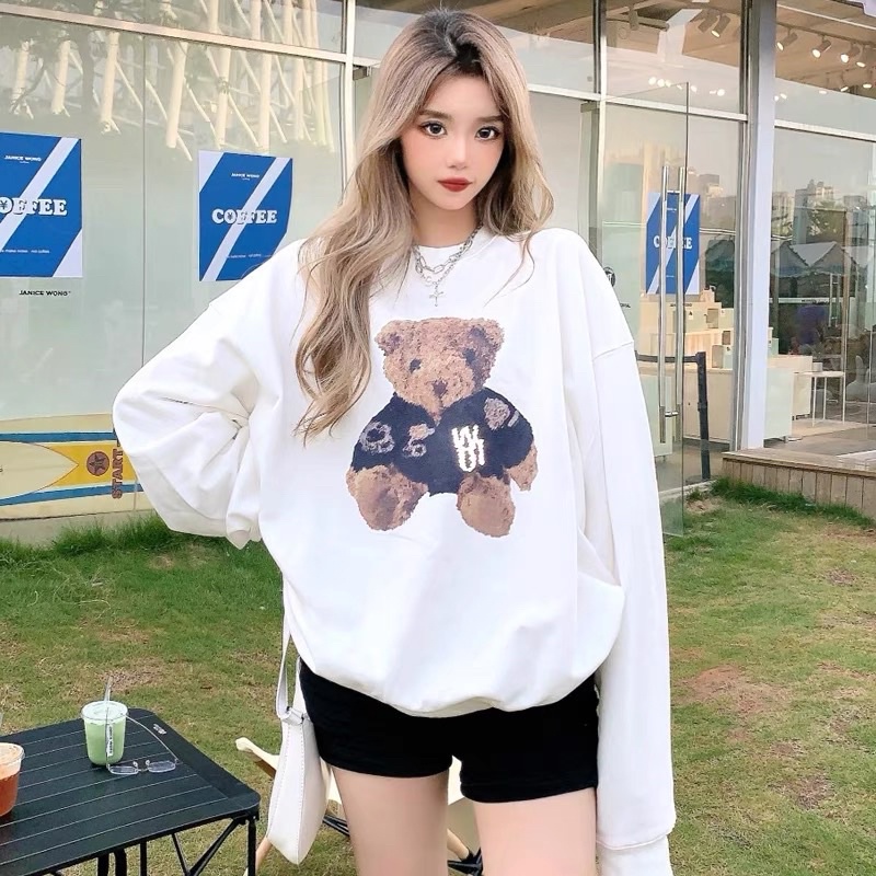 ÁO NỈ SWEATER IN HÌNH GẤU 2 MẶT DÀNH CHO NAM VÀ NỮ MÙA THU ĐÔNG