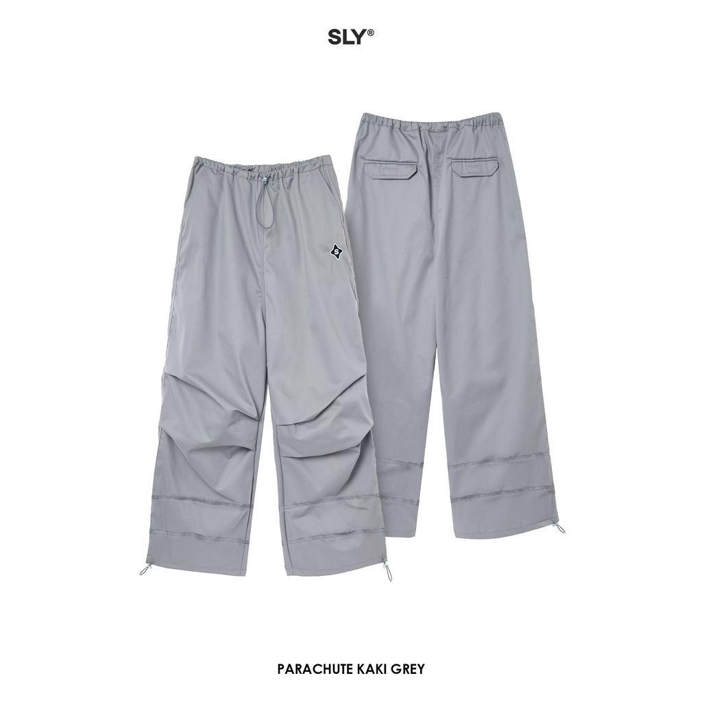 Quần dài kaki SLY Parachute Đen | Xám