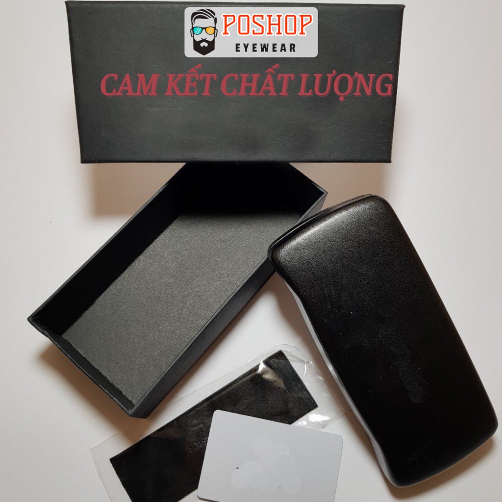 Mắt kính mát nam nữ POSHOP gọng kim loại thiết kế kiểu vuông thời trang dễ đeo chống tia cực tím uv400 V2017