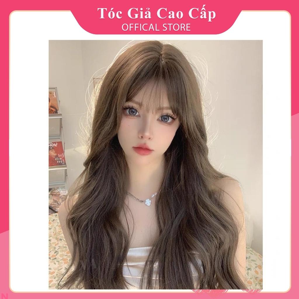 Tóc giả nữ nguyên đầu xoăn dài 60cm, MS8263, tặng kèm lưới trùm wig