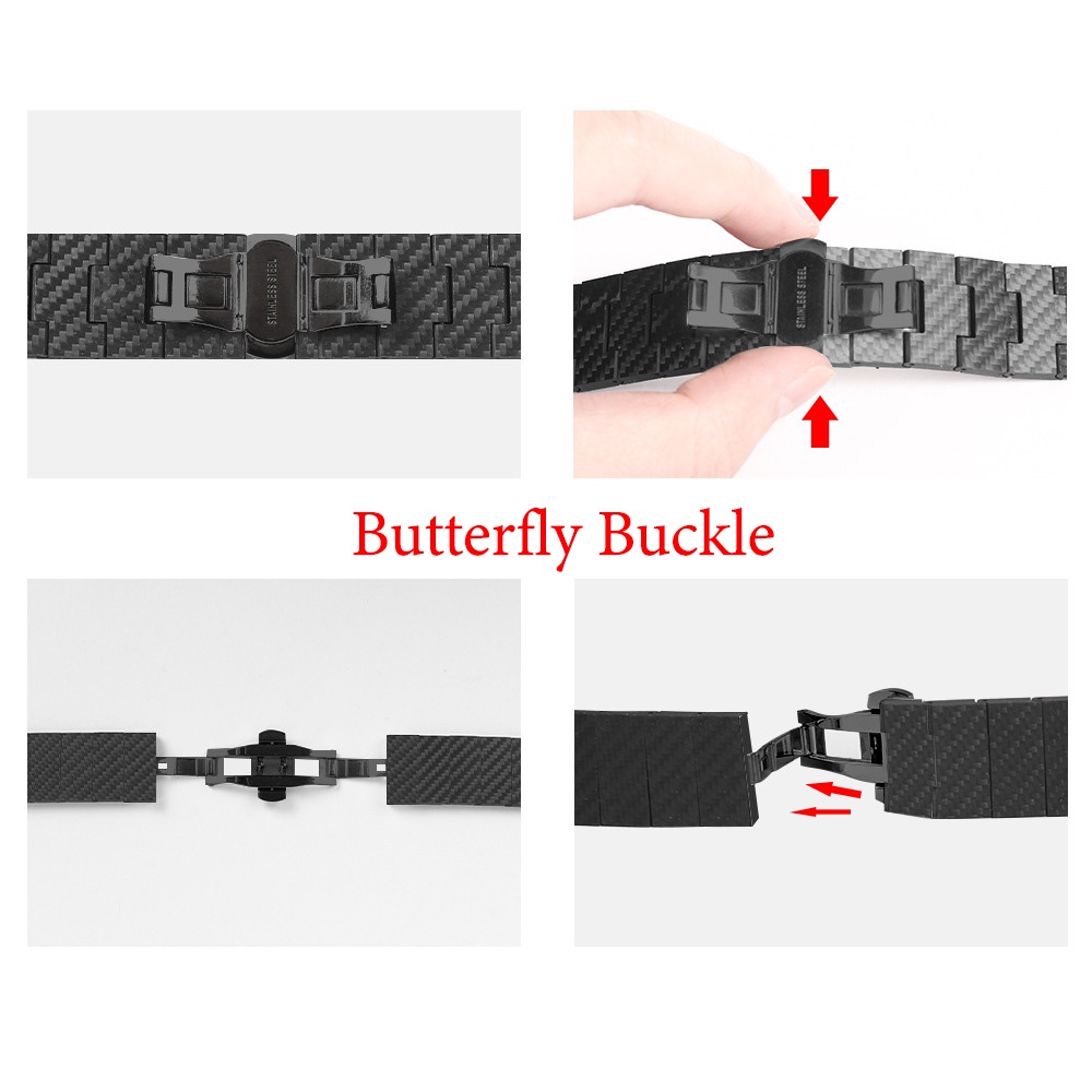 Dây Đeo Sợi Carbon 18/20/22mm Cho Đồng Hồ Thông Minh Huawei Watch Gt2