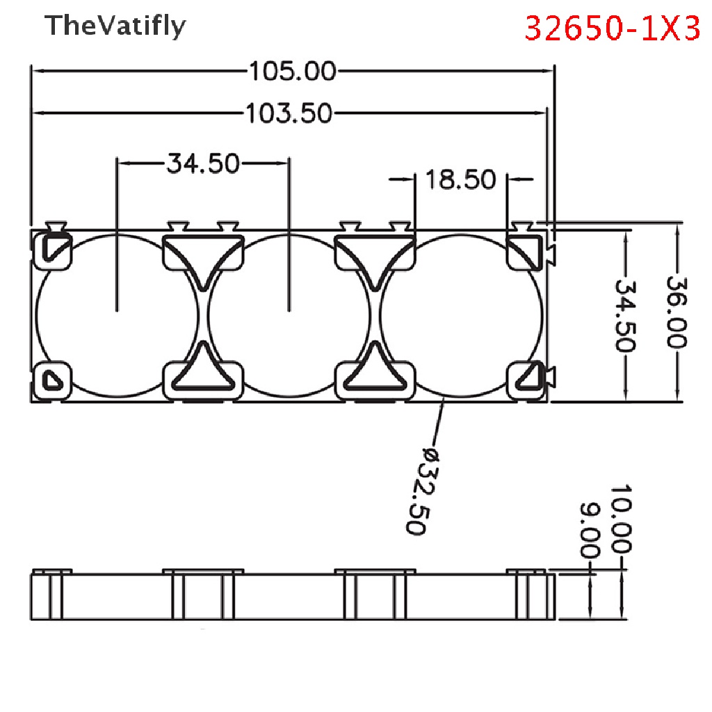 Bộ 5 Giá Đỡ Pin 32650 Bằng Nhựa An Toàn Chống Rung