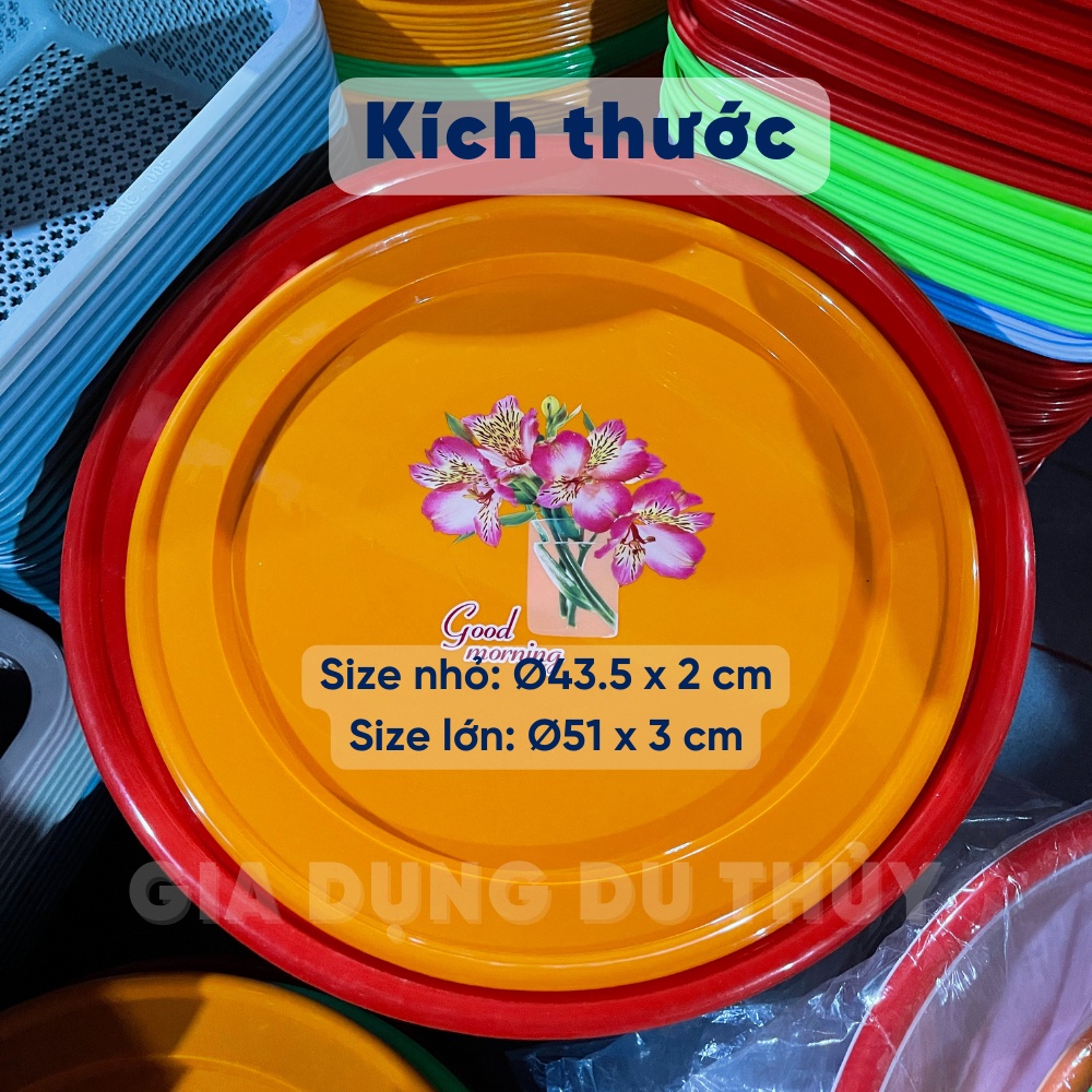 Mâm nhựa tròn lớn 50 cm nhựa Tý Liên dùng đựng cơm bưng nước - MÂM NHỰA TRÒN TÝ LIÊN