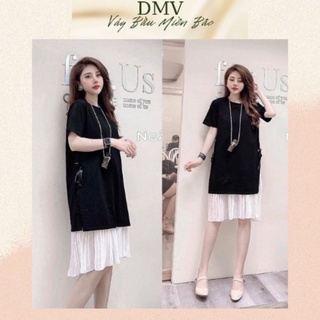 Váy bầu cao cấp chun rút eo chất cotton nhập khẩu siêu mát Freesize 43~68