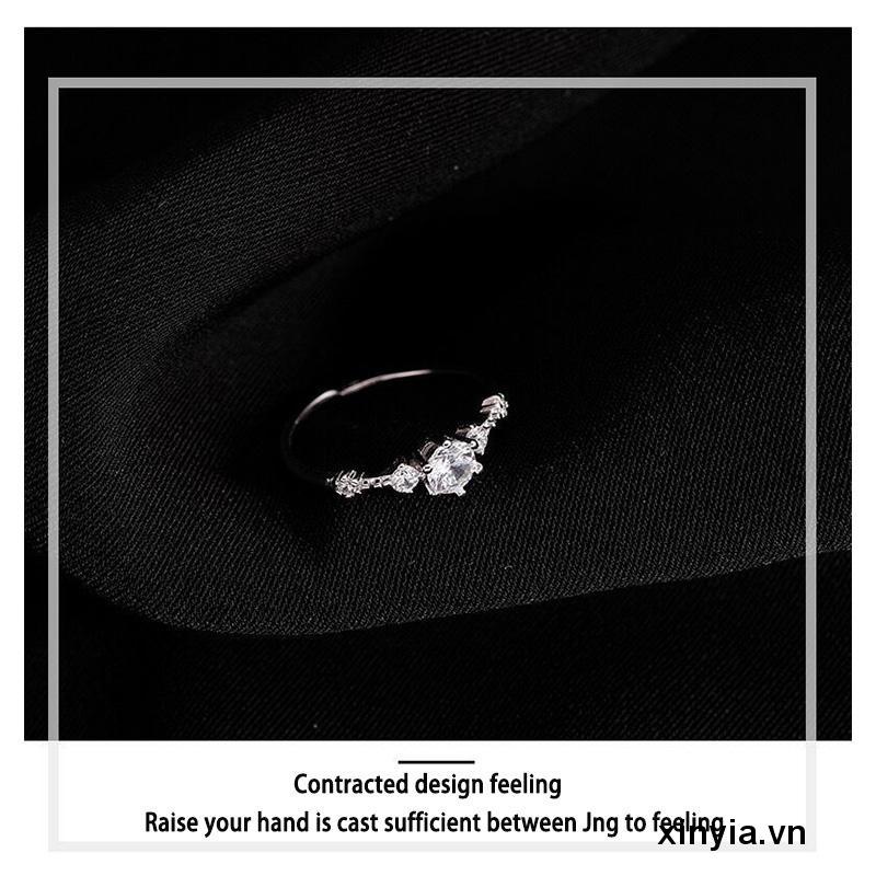 Nhẫn Bạc 925 đính đá Cateria Ring Kiểu Dáng Đơn Giản Thời Trang Dành Cho Nữ