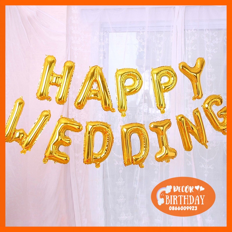 Bóng Chữ Ghép Tên Bé Trang Trí Sinh Nhật, Tiệc Thôi Nôi, Đầy Tháng Màu Vàng Cao 40cm