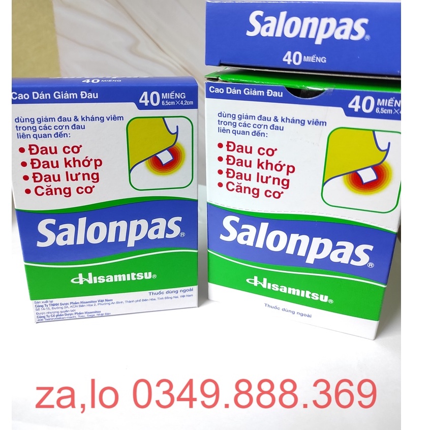 Cao Dán Salonpas - Hộp 4 gói x 10 miếng