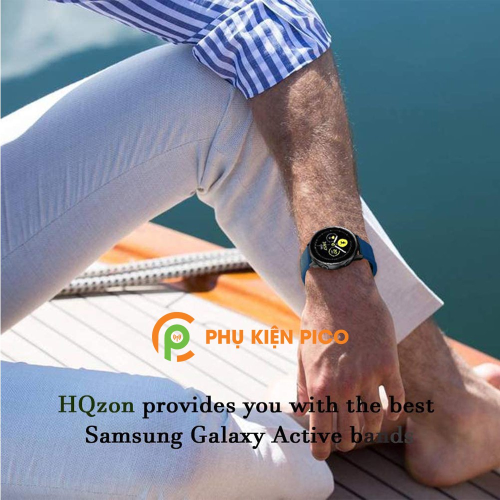 Dây silicon đồng hồ Samsung Galaxy Watch Active 2 bản 20mm màu xanh dương size S