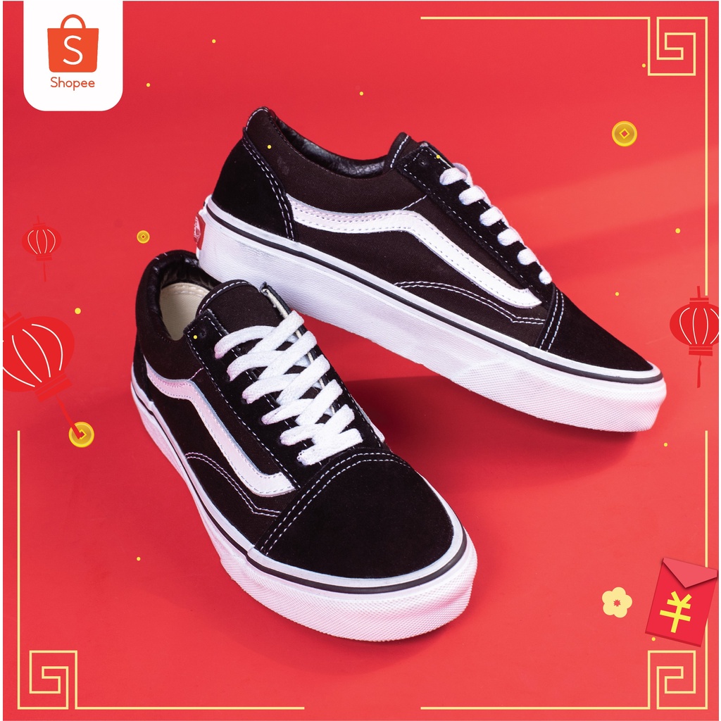 Giày Sneaker Nam, Giày Vans [REAL] Old Skool Black White cho nam nữ