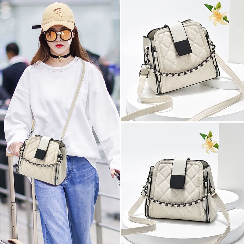 Bag 2021 New Crossbody Bag Female Online Influencer Rhombus Small Ck Bucket Bag Small Bag Women's All-Match Shoulder Bag