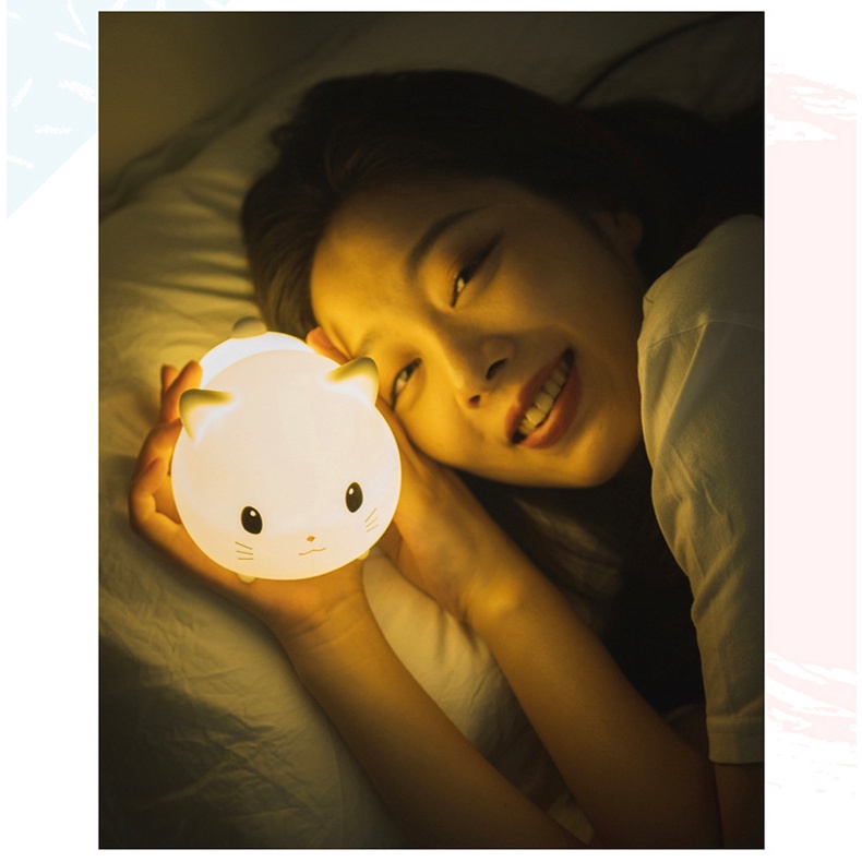 Đèn ngủ USB silicone mềm có thể sạc lại để đầu giường đồng hành cùng trẻ em quà tặng cho bạn bè