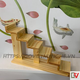 Khay Gỗ Bậc Thang Trang Trí Sushi - Sashimi Nhật Bản - 6 Tầng S - Gỗ Thông tự nhiên