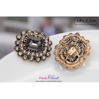 Charm chữ nhật đính đá màu đồng