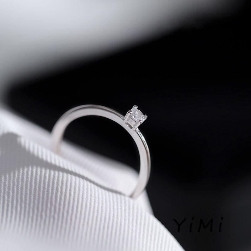 Nhẫn Hở Mạ Bạc 925 Đính Kim Cương Nhân Tạo Sang Trọng Cho Nữ