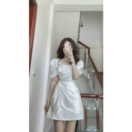 ĐẦM TRẮNG CỔ U VẠT XÉO✨