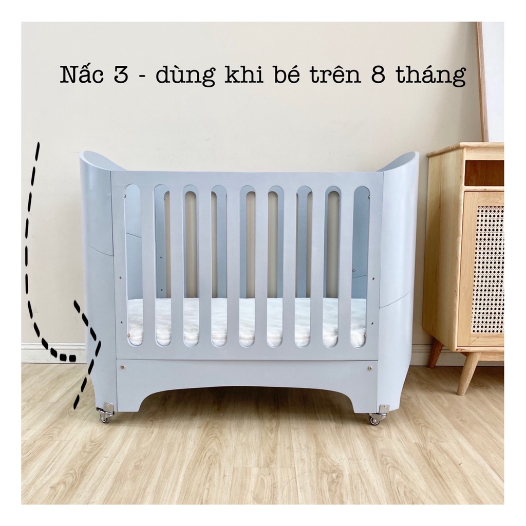 Cũi Gỗ Cho Bé Đa Năng Cao Cấp Trong 4 Giai Đoạn Từ Sơ Sinh Đến 10 Tuổi